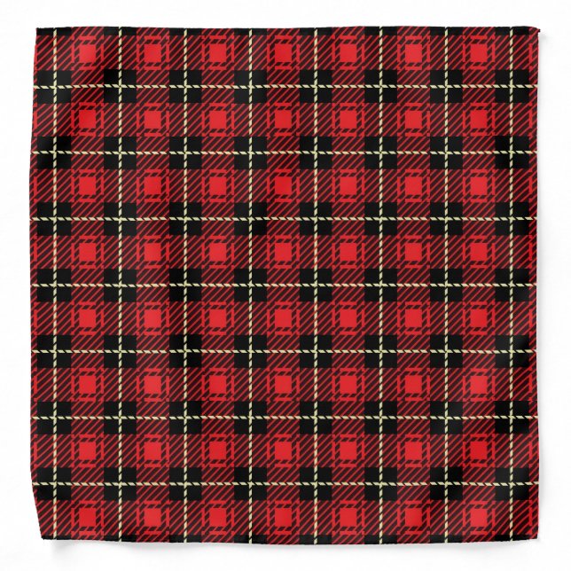 Red Plaid Background Bandana (Front)