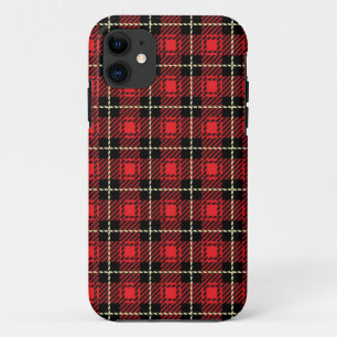 Red Plaid Background iPhone 11 Case