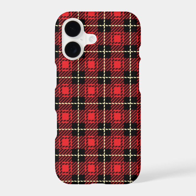 Red Plaid Background Iphone Case (Back)