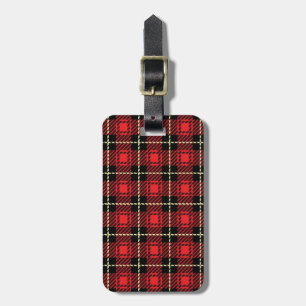 Red Plaid Background Luggage Tag