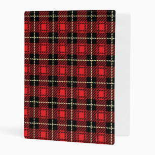 Red Plaid Background Mini Binder