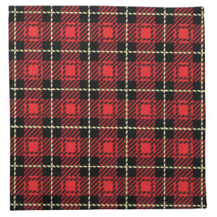 Red Plaid Background Napkin