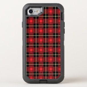 Red Plaid Background OtterBox Defender iPhone SE/8/7 Case