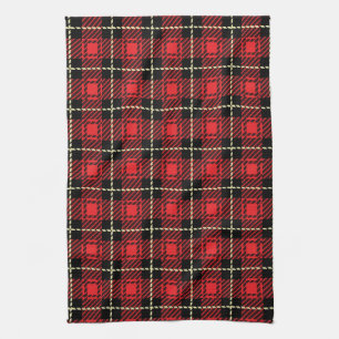 Red Plaid Background Towel