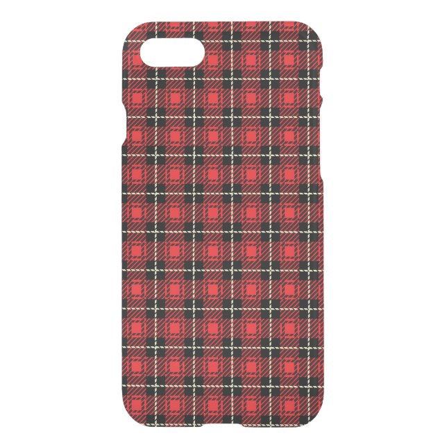 Red Plaid Background Uncommon iPhone Case (Back)