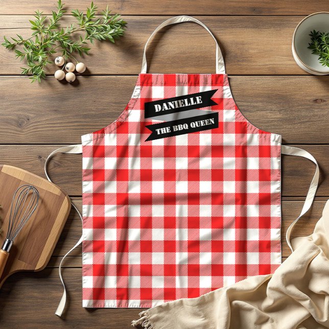 Red Plaid BBQ Apron (Creator Uploaded)