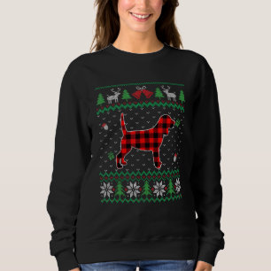 Red Plaid Beagle Dog Ugly Christmas Sweater