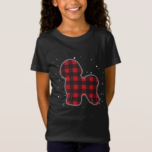 Red Plaid Bichon Frise Dog Christmas Matching Fami T_Shirt