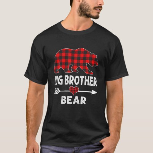 Red Plaid Big Brother Bear Buffalo Matching Family T_Shirt