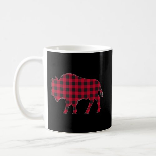 Red Plaid Bison Christmas Matching Buffalo Family  Coffee Mug