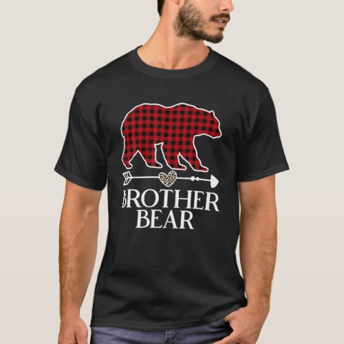 Red Plaid Brother Bear Christmas Pajamas Matching T_Shirt