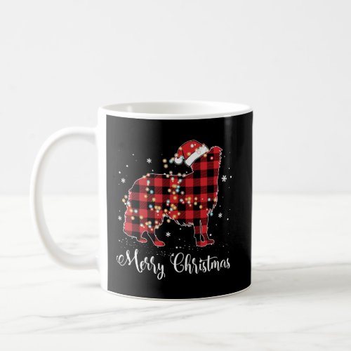 Red Plaid Buffalo Border Collie Merry Christmas Pa Coffee Mug