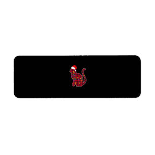 Red Plaid Buffalo Cat Christmas Pajamas Family Xma Label