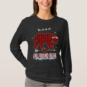 Red Plaid Buffalo Girlfriend Bear Christmas Pajama T-Shirt