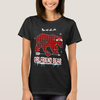 Red Plaid Buffalo Girlfriend Bear Christmas Pajama T-Shirt