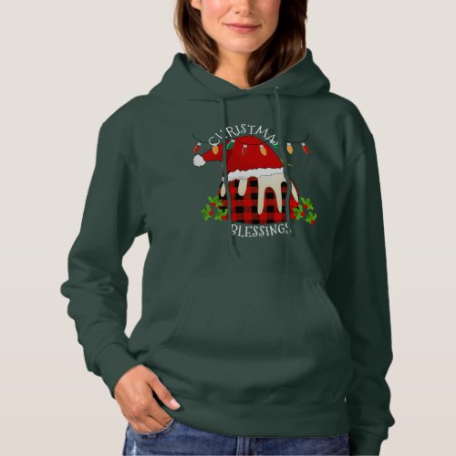 Red Plaid Buffalo Santa Christmas Pudding Hoodie