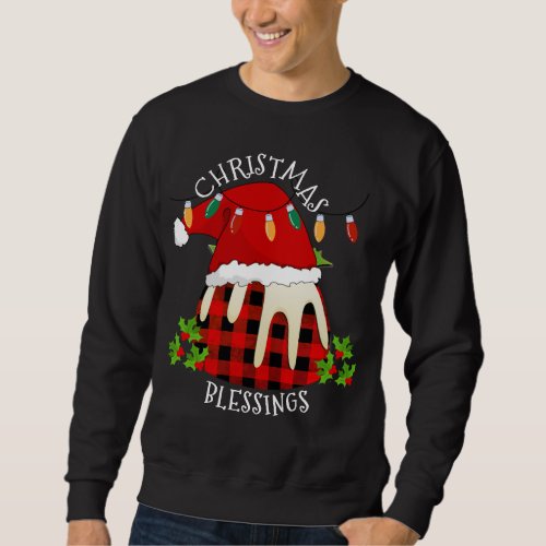 Red Plaid Buffalo Santa Christmas Pudding Sweatshirt