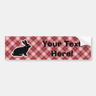 Red Plaid Bunny Bumper Sticker