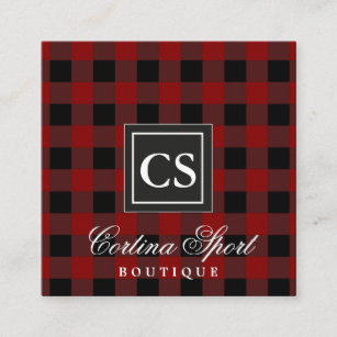 Red plaid business card