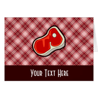 Red Plaid Butcher's Steak Cards