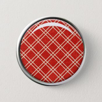 Red Plaid Button by stopnbuy at Zazzle