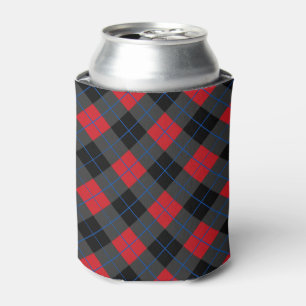 Red Plaid Can Cooler