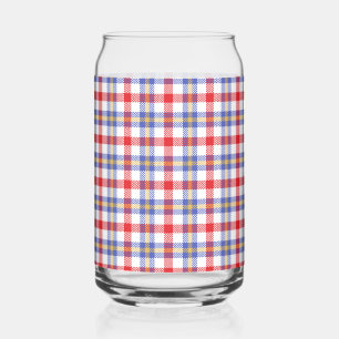 Red Plaid Can Glass