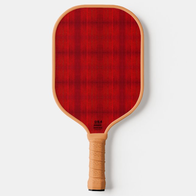 "Red Plaid" (carbon fiber) Pickleball Paddle (Back)