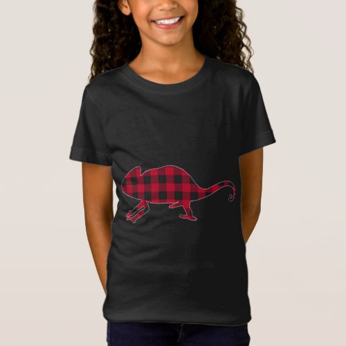 Red Plaid Chameleon Christmas Matching Buffalo Fam T_Shirt