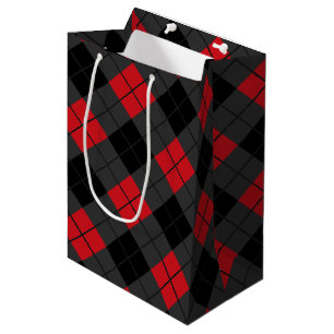 Red Plaid Check Gift Bag