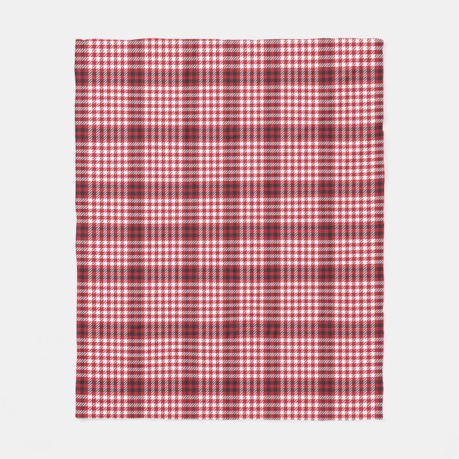 Red Plaid Checkered Tartan Texture Fleece Blanket (Front)