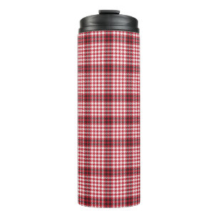 Red Plaid Checkered Tartan Texture Thermal Tumbler