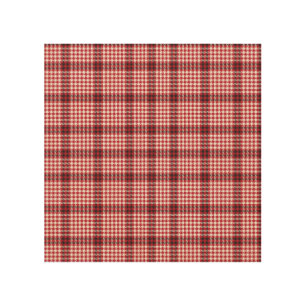 Red Plaid Checkered Tartan Texture Wood Wall Art