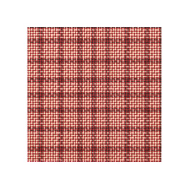 Red Plaid Checkered Tartan Texture Wood Wall Art (Front)