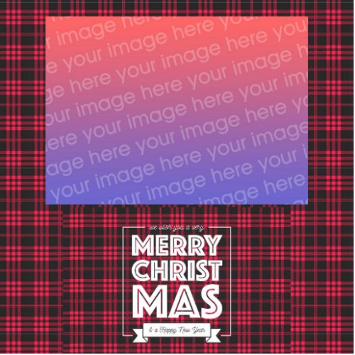 Red plaid  Christmas Border Photo  Cutout