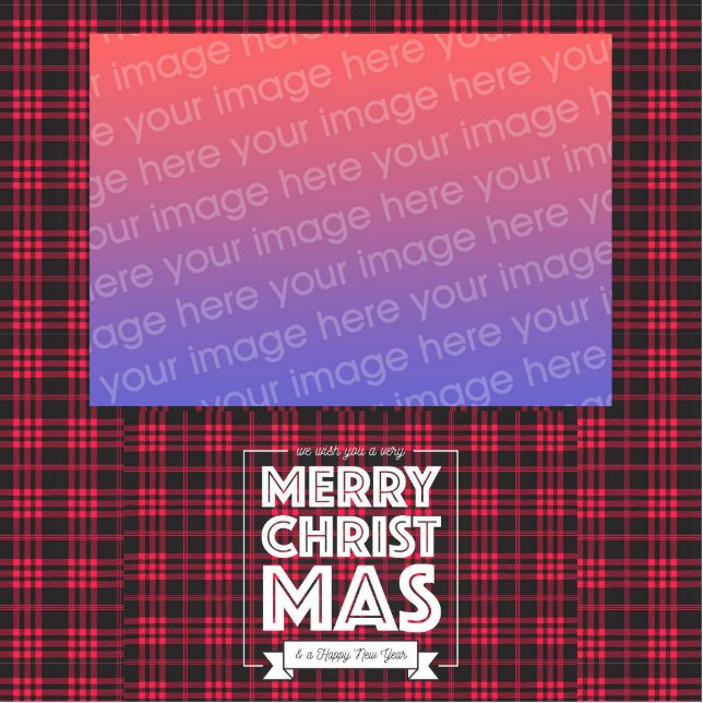 Red plaid  Christmas Border Photo  Cutout (Front)