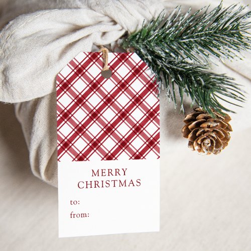 Red Plaid Christmas Gift Tags