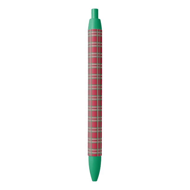 Red Plaid Christmas Holiday Teacher's Pen Gift (Front Vertical)