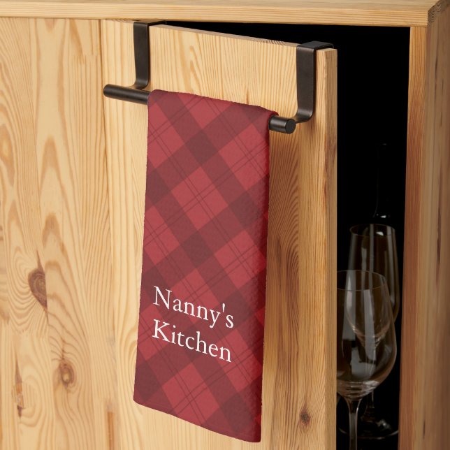 Red Plaid Christmas Kitchen Towel (Thirds Fold)