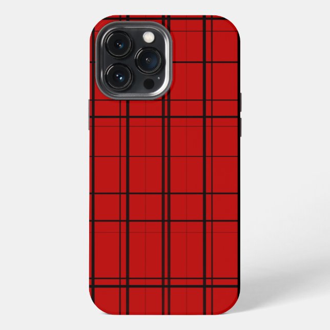 Red plaid christmas pattern iphone case (Back)