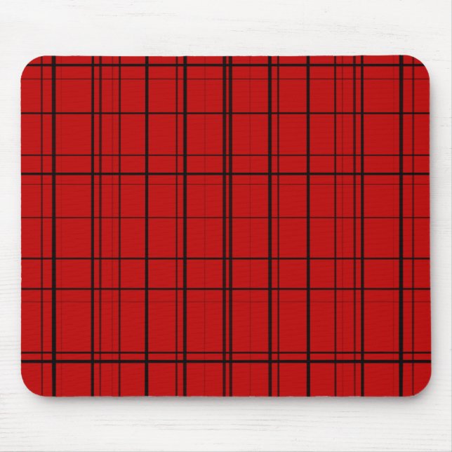 Red plaid christmas pattern mouse pad (Front)