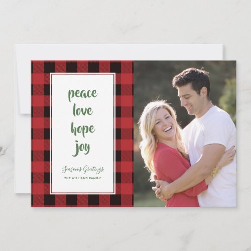 Red Plaid Christmas Photo Card