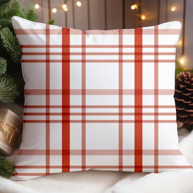 Red Plaid Christmas Throw Pillow (Creator Uploaded)