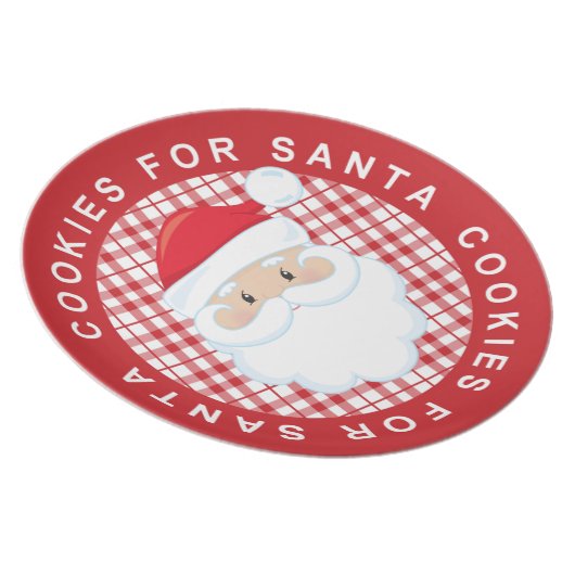 Red Plaid Cookies For Santa Plate (Right Side)