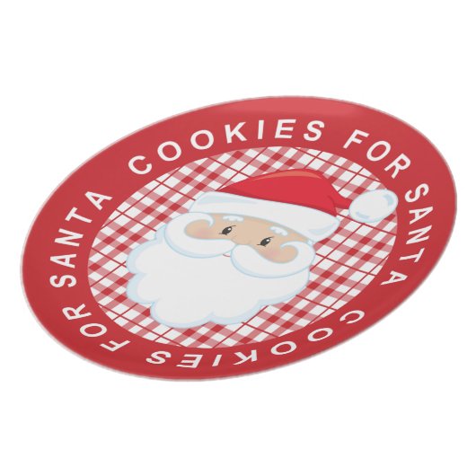 Red Plaid Cookies For Santa Plate (Left Side)