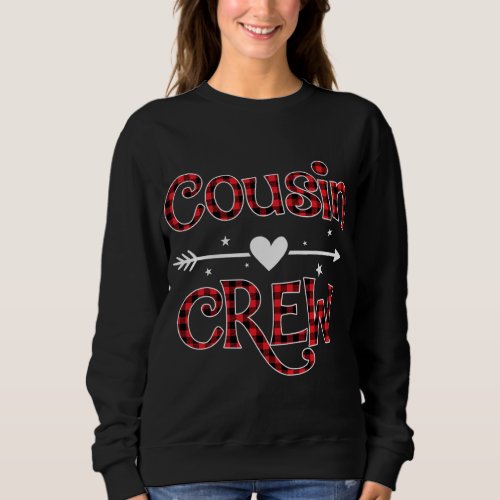 Red Plaid Cousin Crew Funny Family Matching Christ Sweatshirt