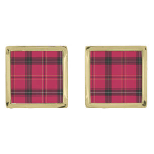 Red Plaid Cufflinks