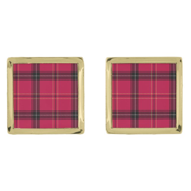 Red Plaid Cufflinks (Front)