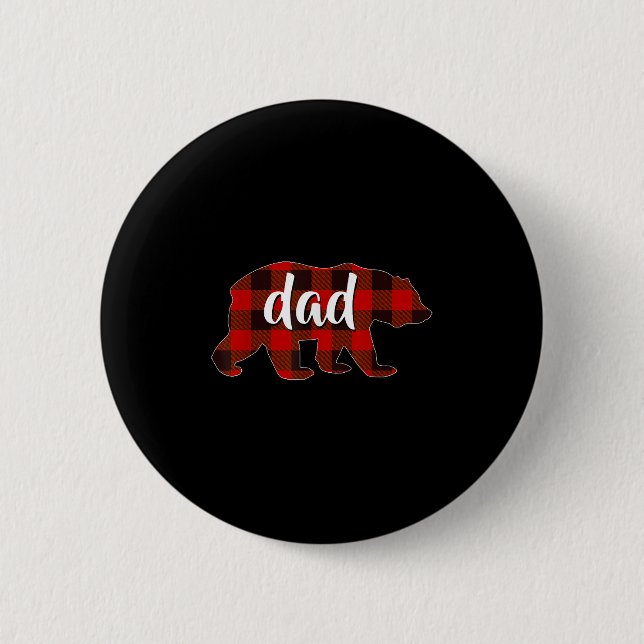 Red Plaid Dad Buffalo Matching Family Papa Pyjamas Button (Front)