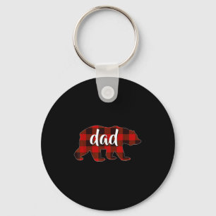 Red Plaid Dad Buffalo Matching Family Papa Pyjamas Keychain